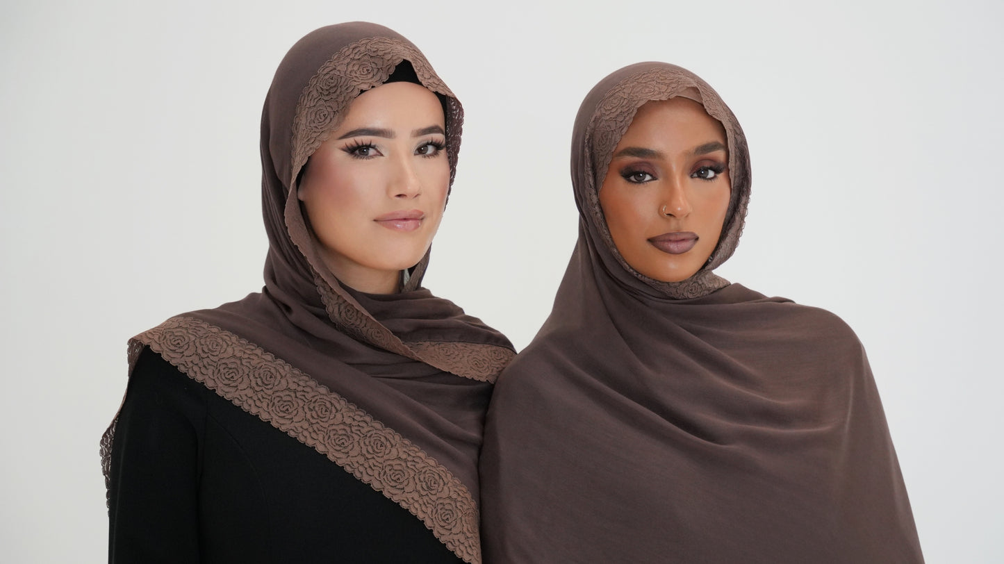 Brunette Lace Hijab