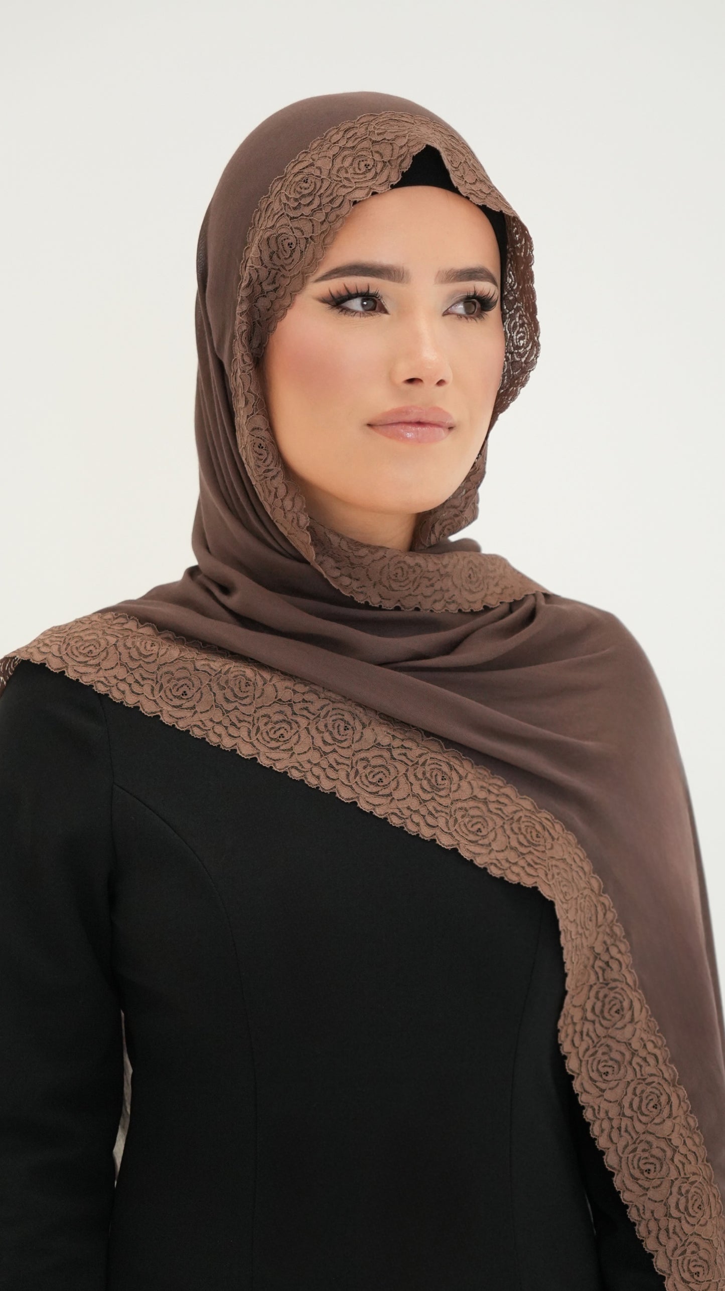 Brunette Lace Hijab