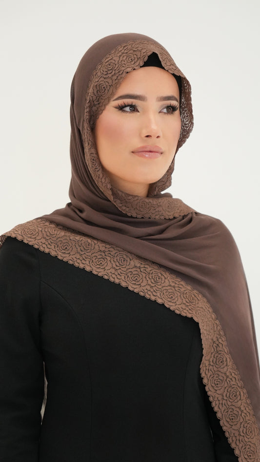 Brunette Lace Hijab